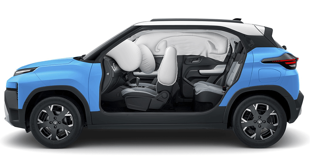 Tata Punch safety feature highlighting six airbags for occupant protection